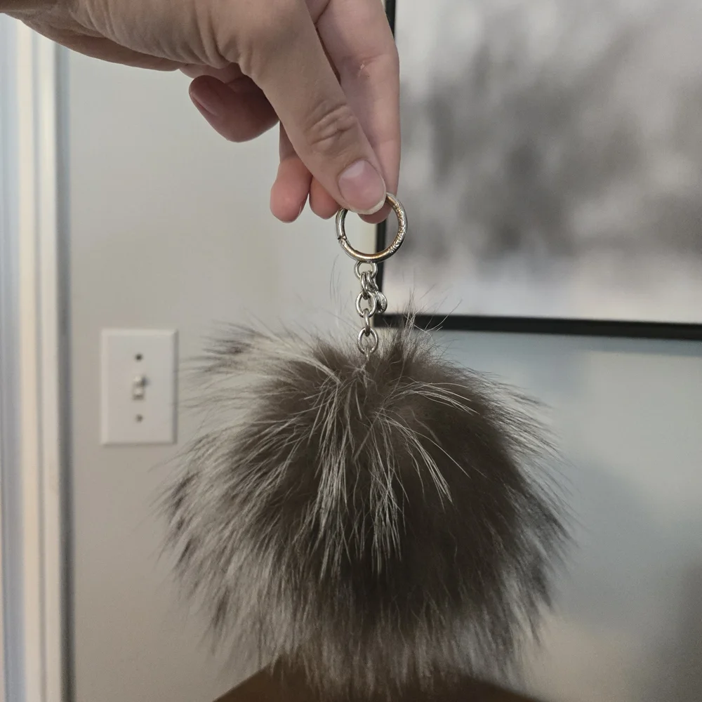 MK Fur Puff Keychain - Picture 3 of 7